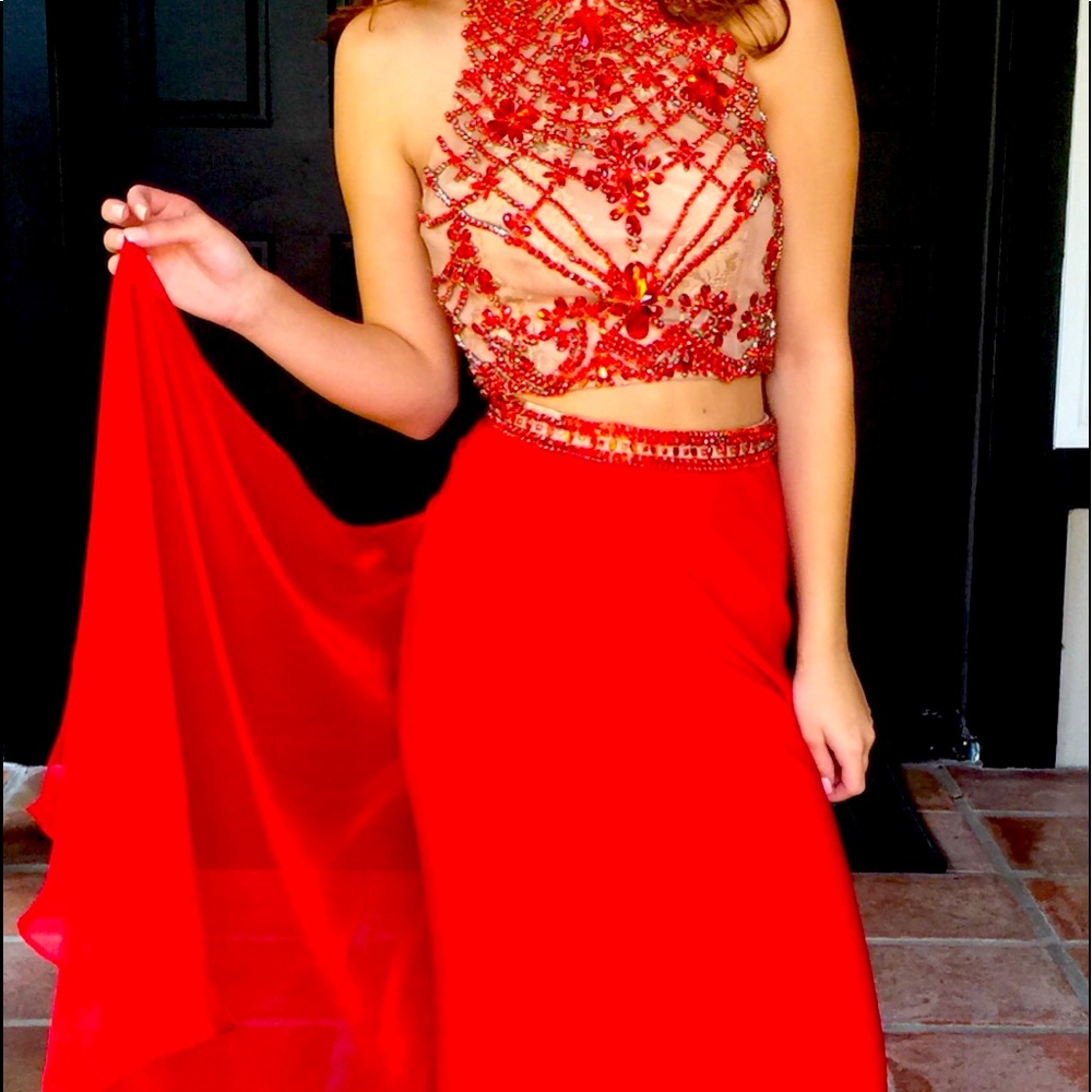 Sherri Hill 2 Piece Beaded Gown